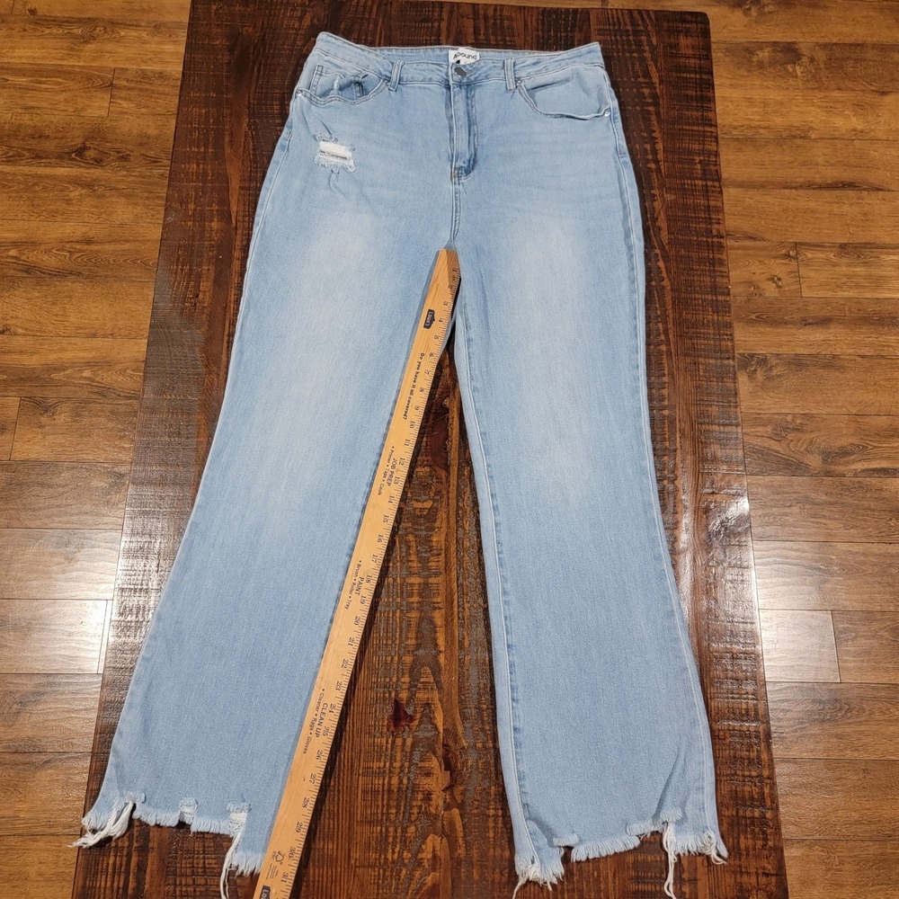 Nordstrom Abound Women's Wide Leg Distressed Baggy Denim Jeans Size 32×31 Light
